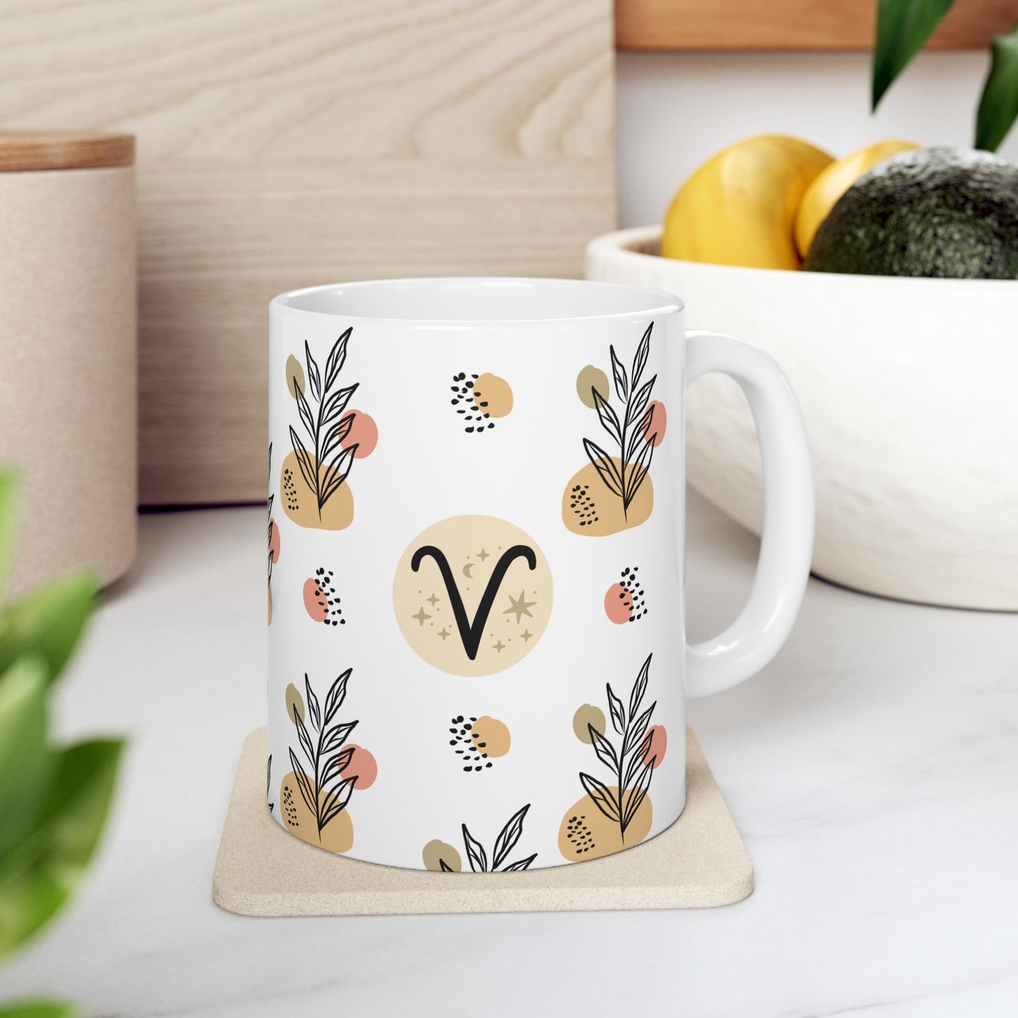 Aries Leaf Boho Mug