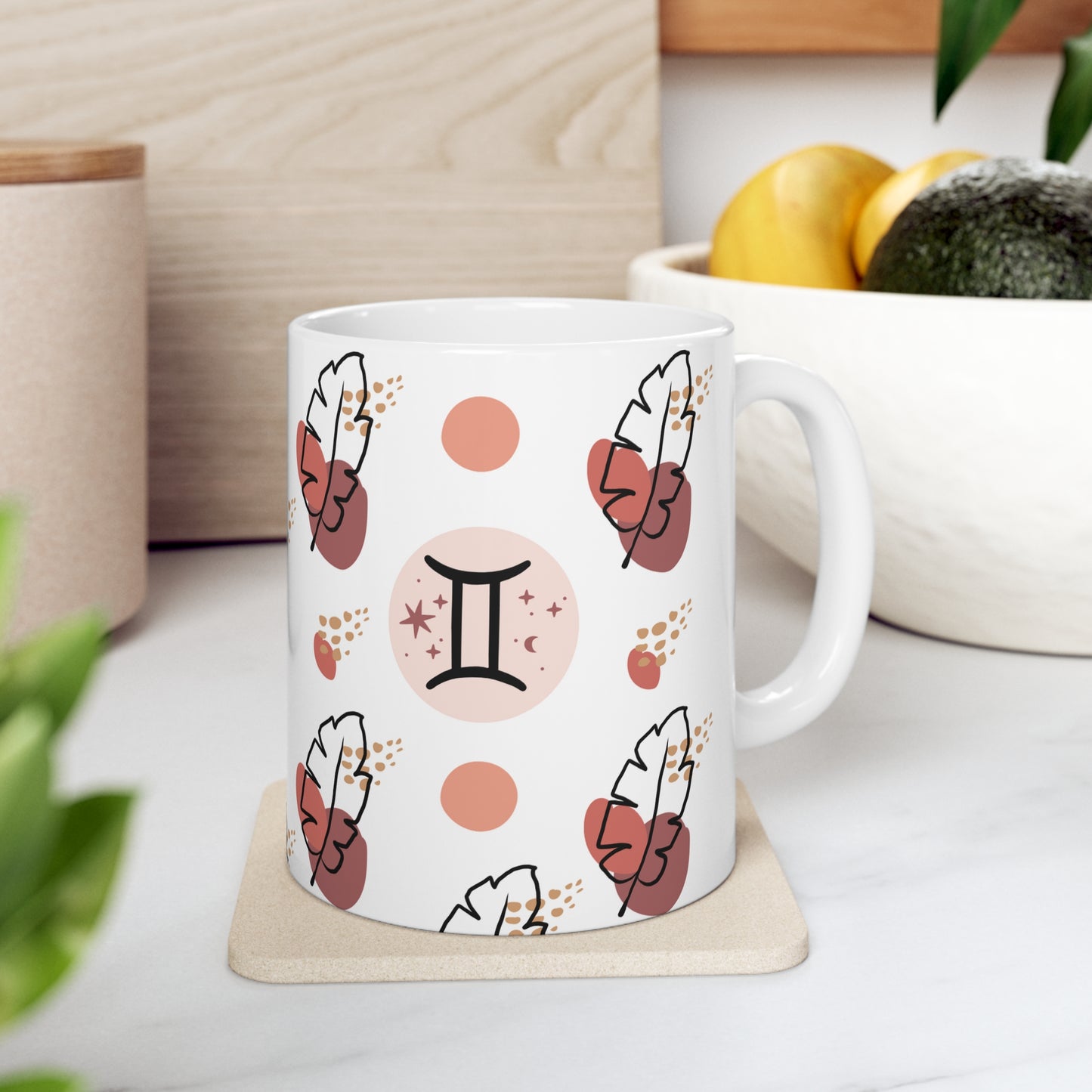 Gemini Feather Boho Mug