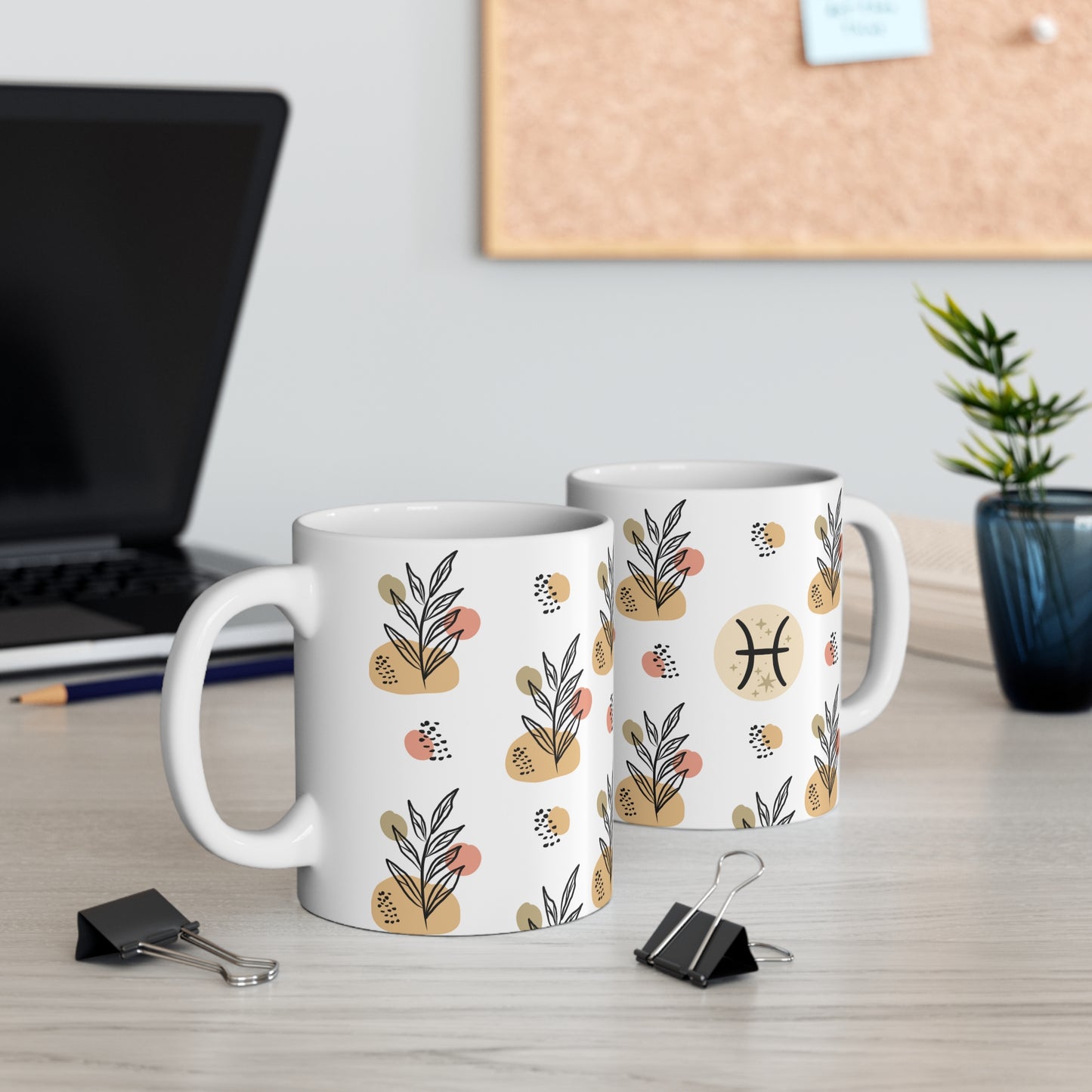 Pisces Leaf Boho Mug