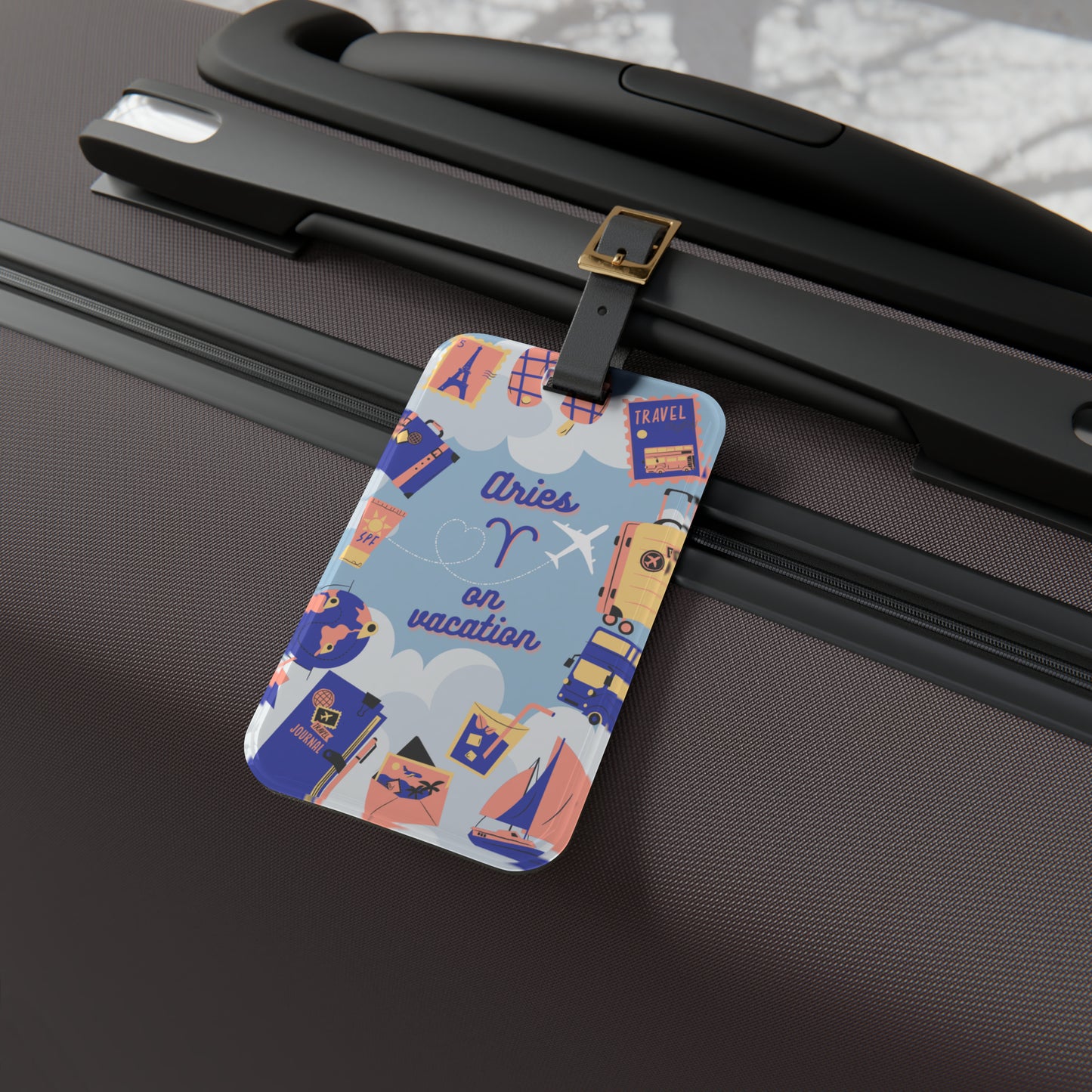 Aries on Vacation Luggage Tag