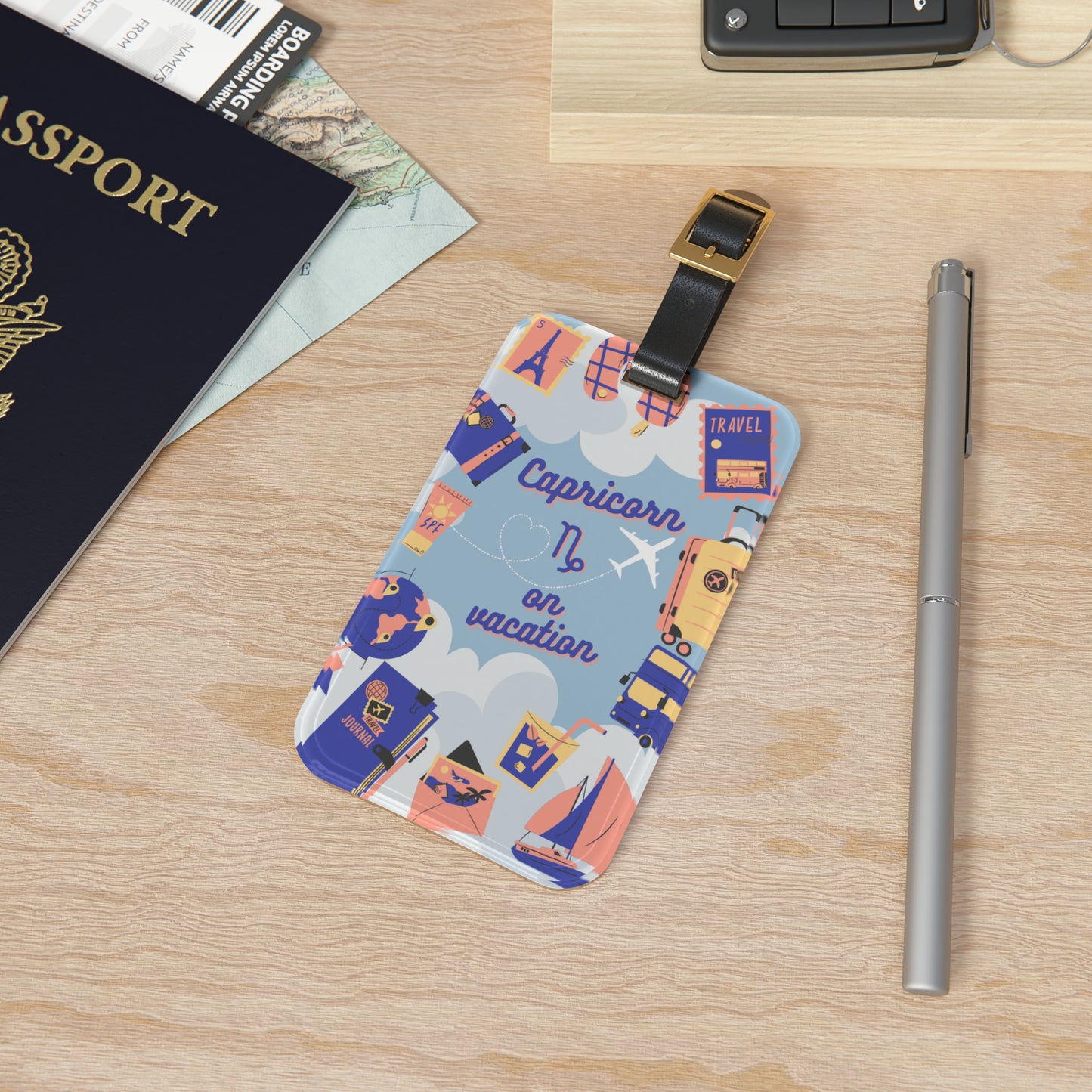 Capricorn on Vacation Luggage Tag