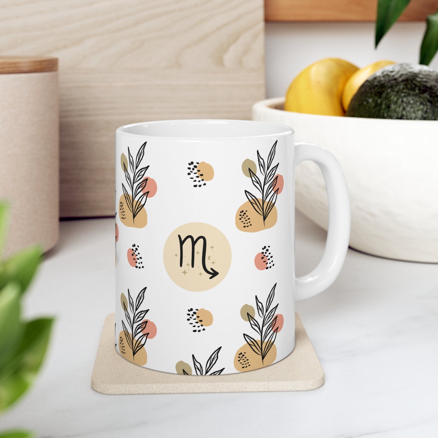 Scorpio Leaf Boho Mug