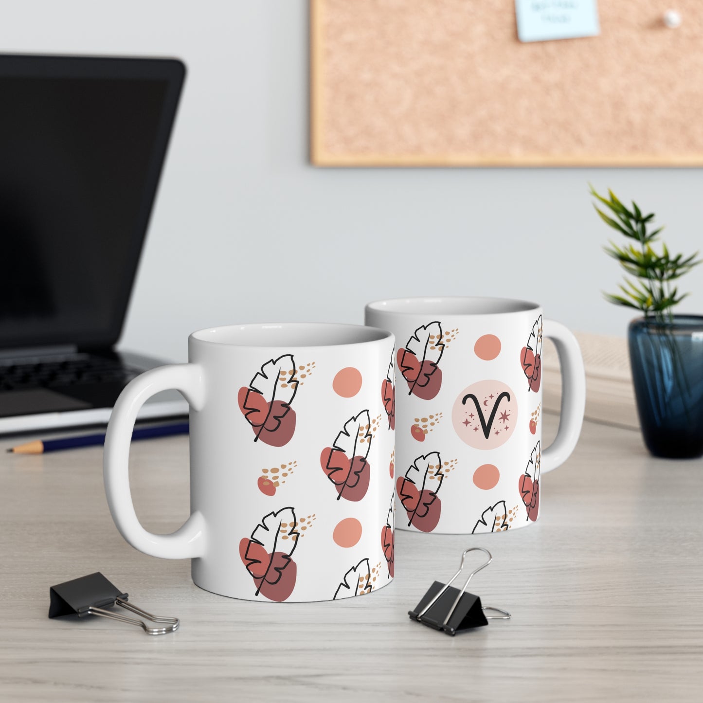 Aries Feather Boho Mug