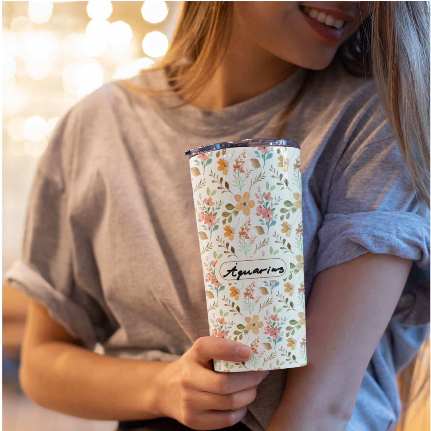 Aquarius Floral Tumbler