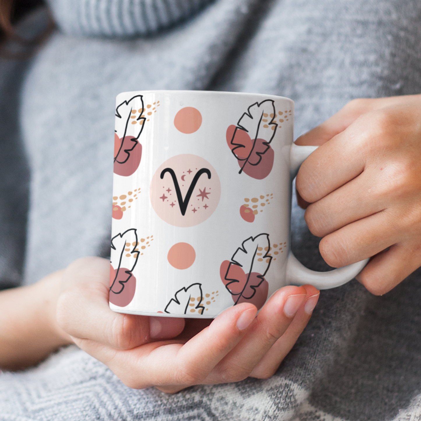 Aries Feather Boho Mug