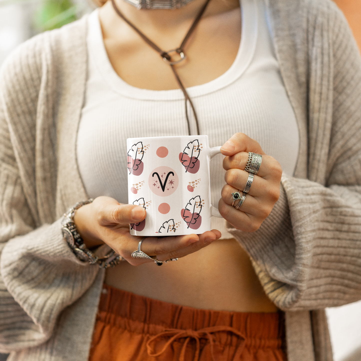 Aries Feather Boho Mug