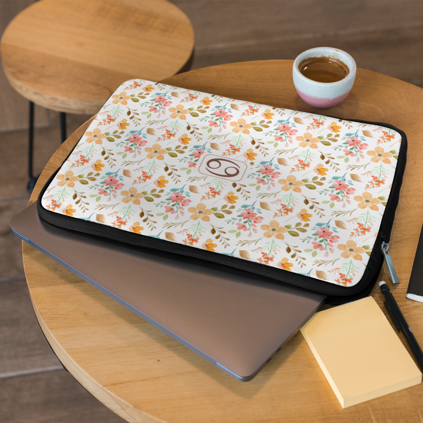 Cancer Floral Laptop Sleeve