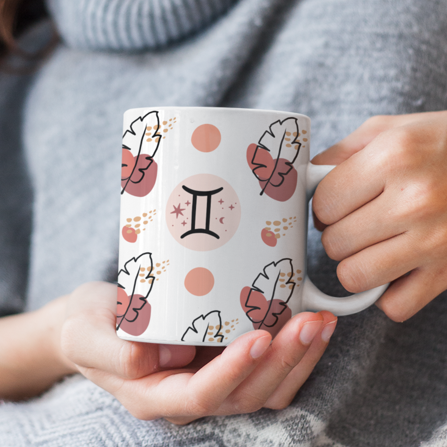 Gemini Feather Boho Mug