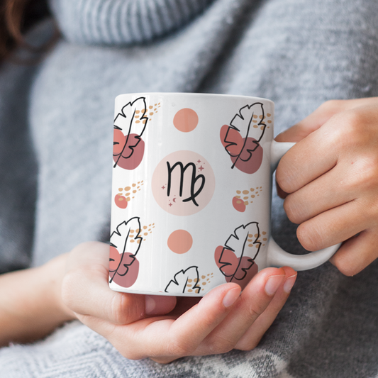 Virgo Feather Boho Mug