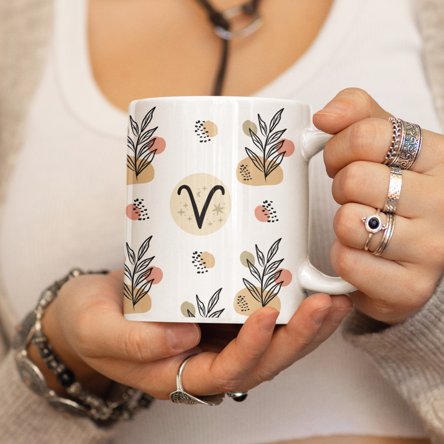 Aries Leaf Boho Mug